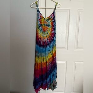 Vibrant Tie-Dye Maxi Dress